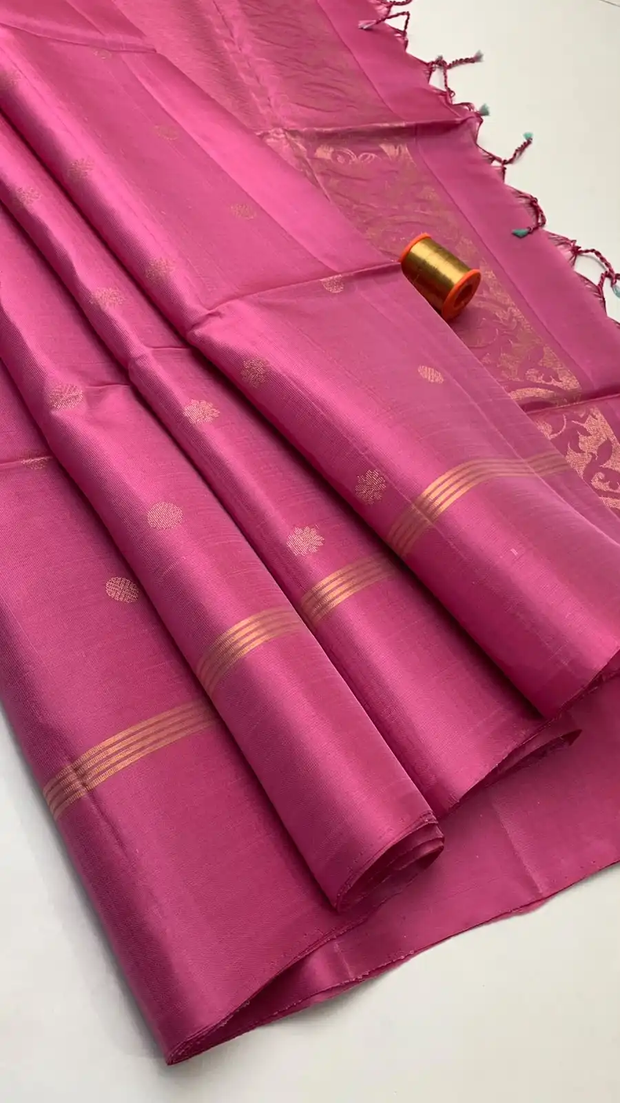 Kanchi Floral Butta Zari Border Soft Silk Saree